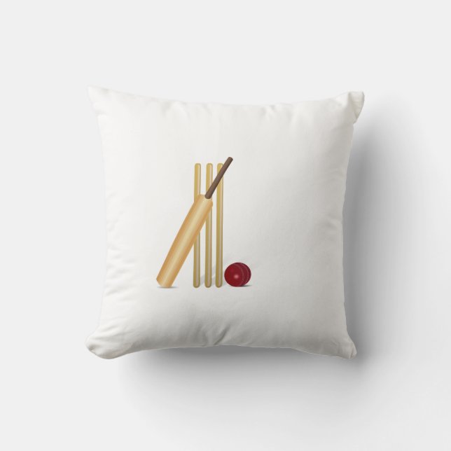 Cricket Wicket Throw Pillow (Front)