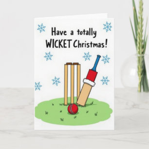 Cricket Wicket Xmas Card