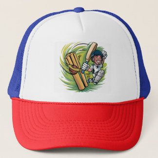 Cricketer, balle et chauve-souris avec casquette t