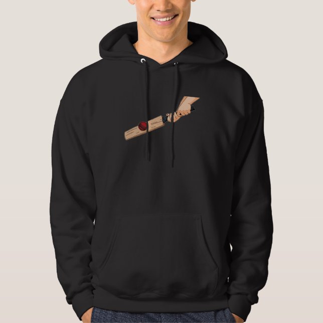 Cricketer Umpire Cricketing  Batsman Bowler Cricke Hoodie (Front)