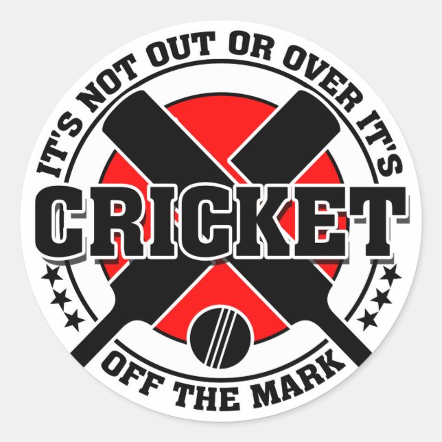 Cricketer's Off The Mark Cricket Classic Round Sticker (Front)