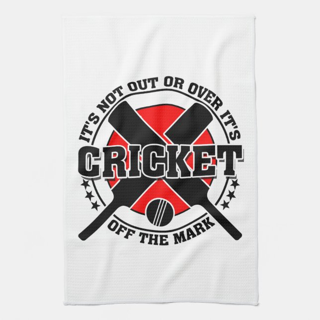 Cricketer's Off The Mark Cricket Kitchen Towel (Vertical)