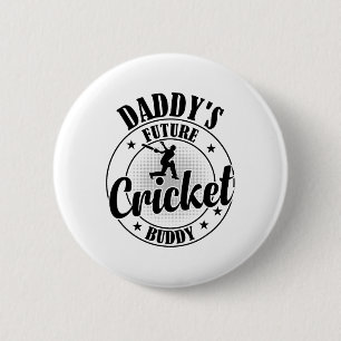 Cricketing Cricket Player - Daddy's Future Cricket 2 Inch Round Button