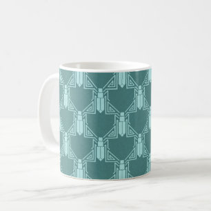 Crickets Art déco - Mug de café Turquoise foncé