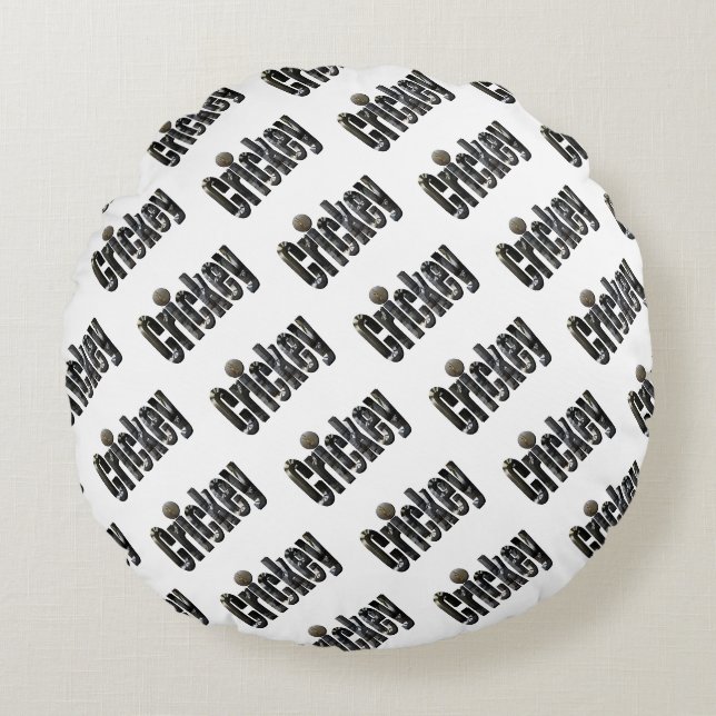 Crickey: Aussie Slang Word Made With Crocodiles, Round Pillow (Front)