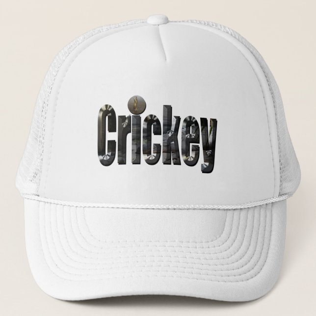 Crickey: Aussie Slang Word Made With Crocodiles, Trucker Hat (Front)