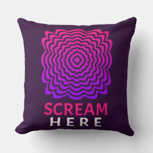 Crie ici Coussin décoratif à ondulations roses e
