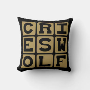 Cries Wolf, Raises Alarm Throw Pillow