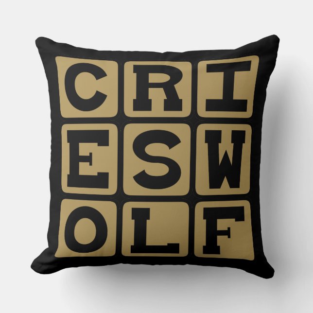 Cries Wolf, Raises Alarm Throw Pillow (Front)