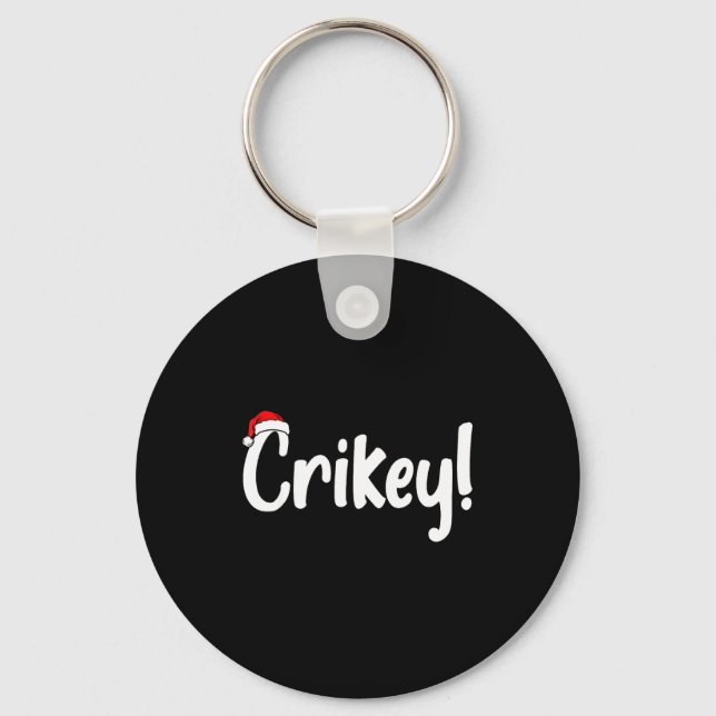 Crikey Christmas Santa Hat Matching Christmas Fami Keychain (Front)