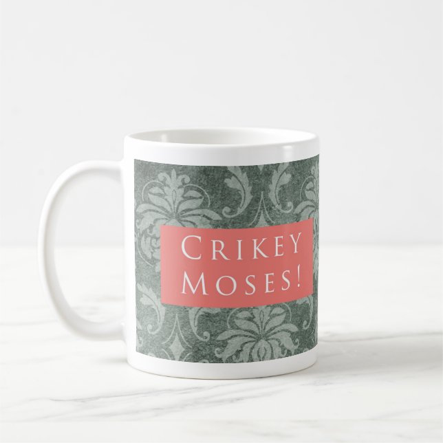 Crikey Moses! Pattern Pink Coffee Mug (Left)
