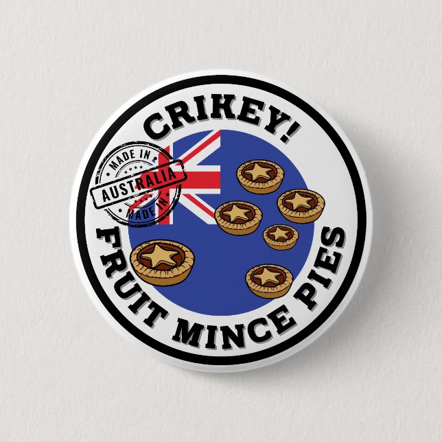 Crikey! - (Stellar) Fruit Mince Pies 2 Inch Round Button (Front)