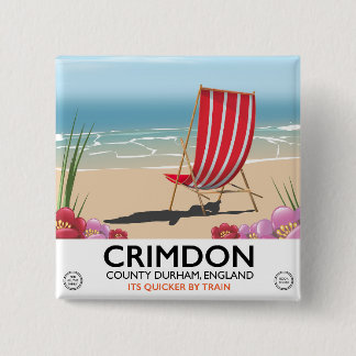 Crimdon ,County Durham, England. 2 Inch Square Button