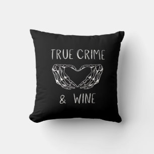 Crime And Wine Skeleton Hands Modern Aesthetic Throw Pillow