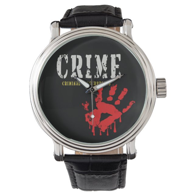 crime-criminal fingerprints eWatch Watch (Front)