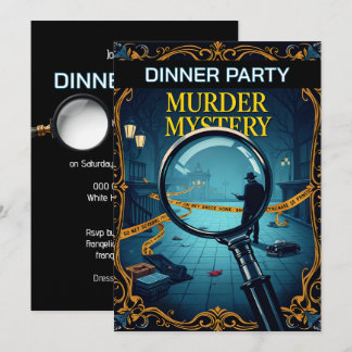 Crime scene adult murder mystery dinner party invitation