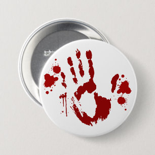 Crime Scene Bloody Handprint Blood Splatter Horror 3 Inch Round Button