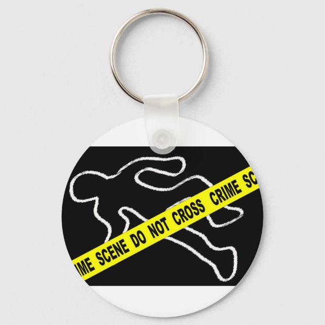 Crime Scene Chalk Mark Keychain (Front)