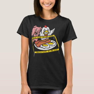 Crime Scene Chicken Pig Bacon Eggs Funny Thanksgiv T-Shirt