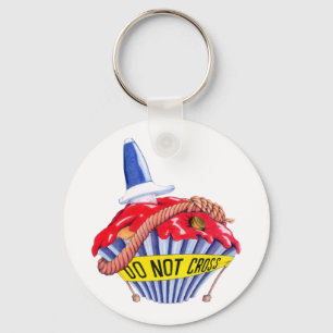 Crime Scene Cupcake Keychain