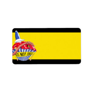 Crime Scene Cupcake yellow Address Label