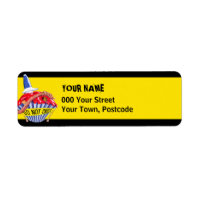 Crime Scene Cupcake yellow Return Address