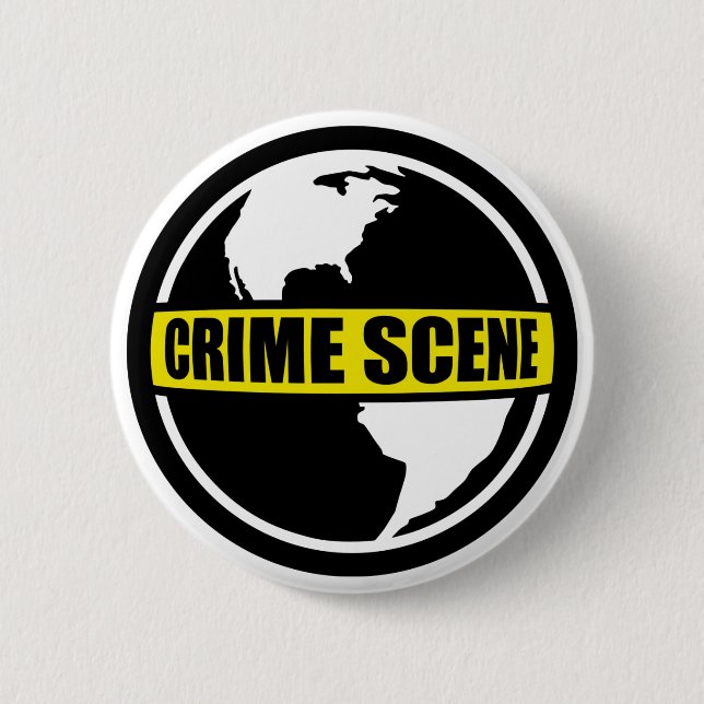 Crime Scene Earth 2 Inch Round Button (Front)