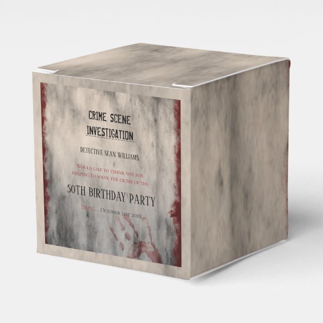 Crime Scene Investigation 50TH bIRTHDAY pARTY Favor Box (Front Side)