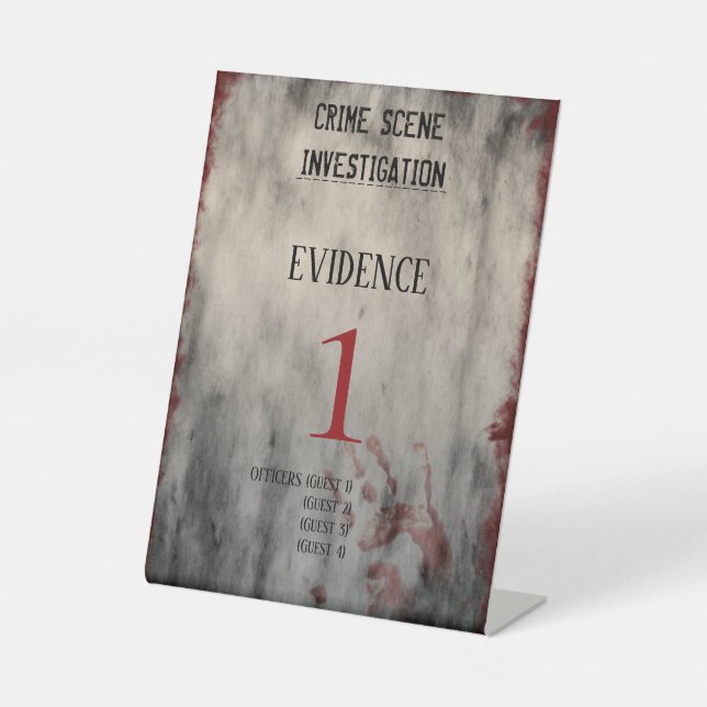 Crime Scene Investigation Birthday Table Number Pedestal Sign (Front)
