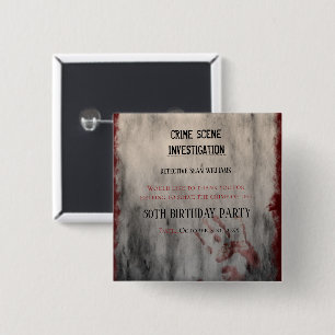 Crime Scene Investigation Birthday Thank You 2 Inch Square Button
