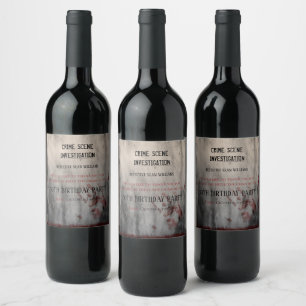 Crime Scene Investigation Birthday Thank You  Wine Label