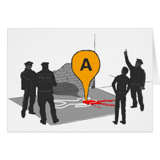 Crime Scene Map with Police and Body Outline (Front Horizontal)