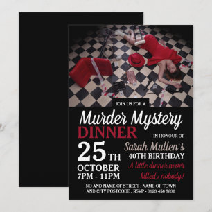 Crime Scene, Murder Mystery Birthday Dinner Invitation