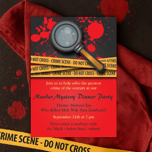 Crime Scene Murder Mystery Dinner Party Invitation