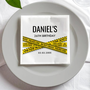 Crime Scene Napkins with Yellow Police Tape