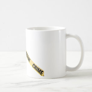 Crime scene ribbon cut out. Transparent background Coffee Mug