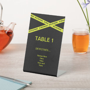 Crime Scene Table Numbers Birthday Pedestal Sign