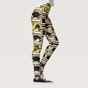 Crime scene, warning funny design. Leggings