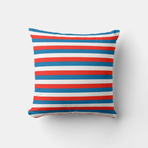 crimea faroe Wichita flag stripes red white blue p Throw Pillow