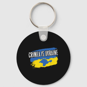 Crimea Is Ukraine - Ua Flag Colors Map Of Crimean  Keychain