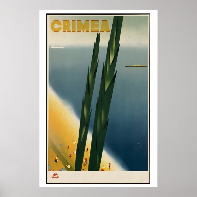 Crimea Soviet Era Travel Poster - Framed  Unframed (Front)