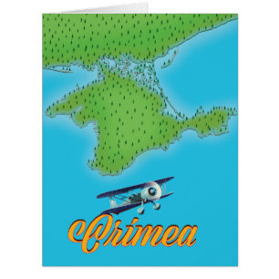 Crimea vintage style travel poster map