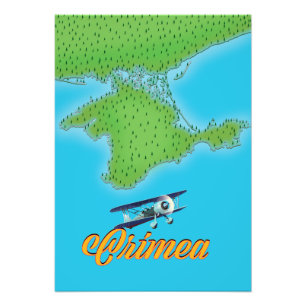 Crimea vintage style travel poster map