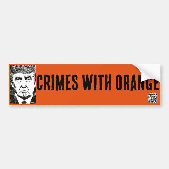 CRIMES AVEC autocollant de pare-chocs ORANGE (Devant)