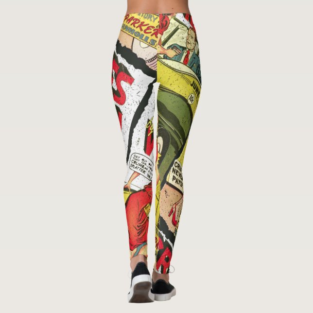 Crimes by Women #1 Golden Age Comic Book Cover Leggings (Back)