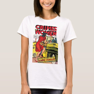Crimes By Women_Bonnie Parker Vintage Comics White T-Shirt