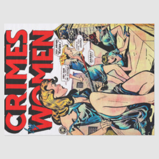 Crimes By Women Jailbreak Vintage Comics Tissue Paper