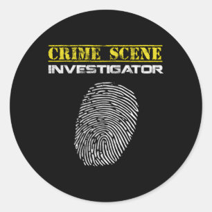 Crimescene Investigator Fingerprint Police Classic Round Sticker