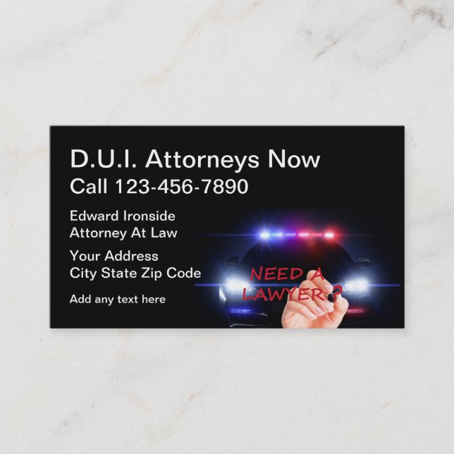 Criminal Defence Attorney Business Cards (Front)