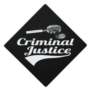 Criminal Justice Degree Black White Graduation Cap